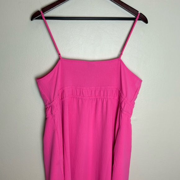 A New Day Spaghetti Strap Adjustable Slip Dress Large Maxi Barbie Pink Pockets - Picture 4 of 12